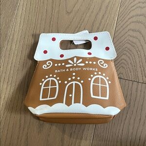 NWT Bath & Body Works Gingerbread House Pouch - Brown, White & Red